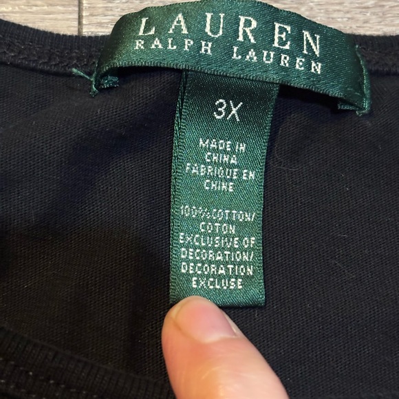 Lauren Ralph Lauren Asian sparkly gold embroidered koi fish cotton shirt Sz 3X - Picture 3 of 5